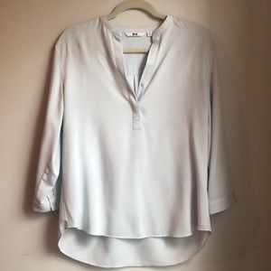 Uniqlo 3/4 Sleeve Rayon Blouse (Pale Blue)